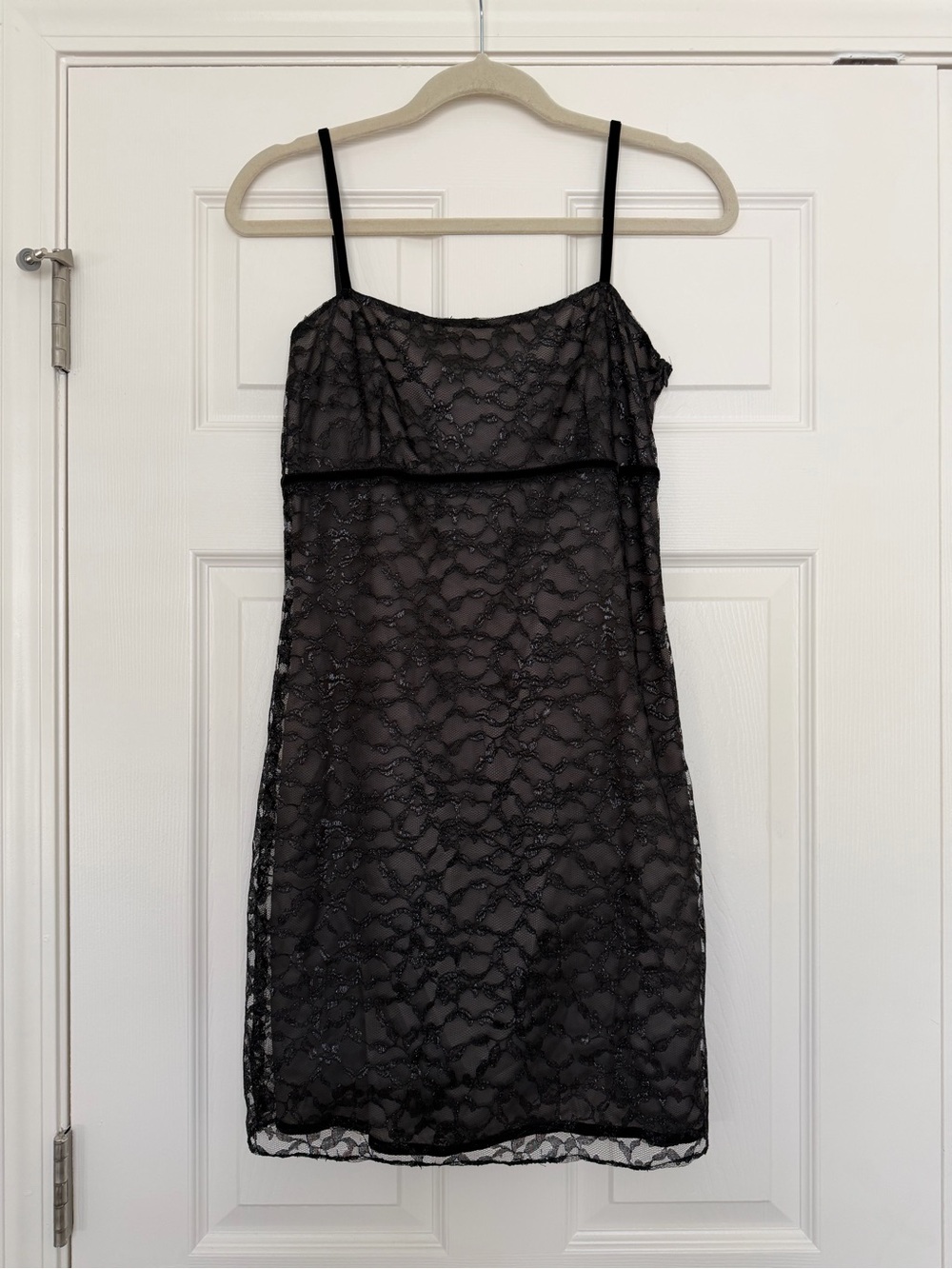 Jill Stuart Black Shimmer Lace Slip Dress